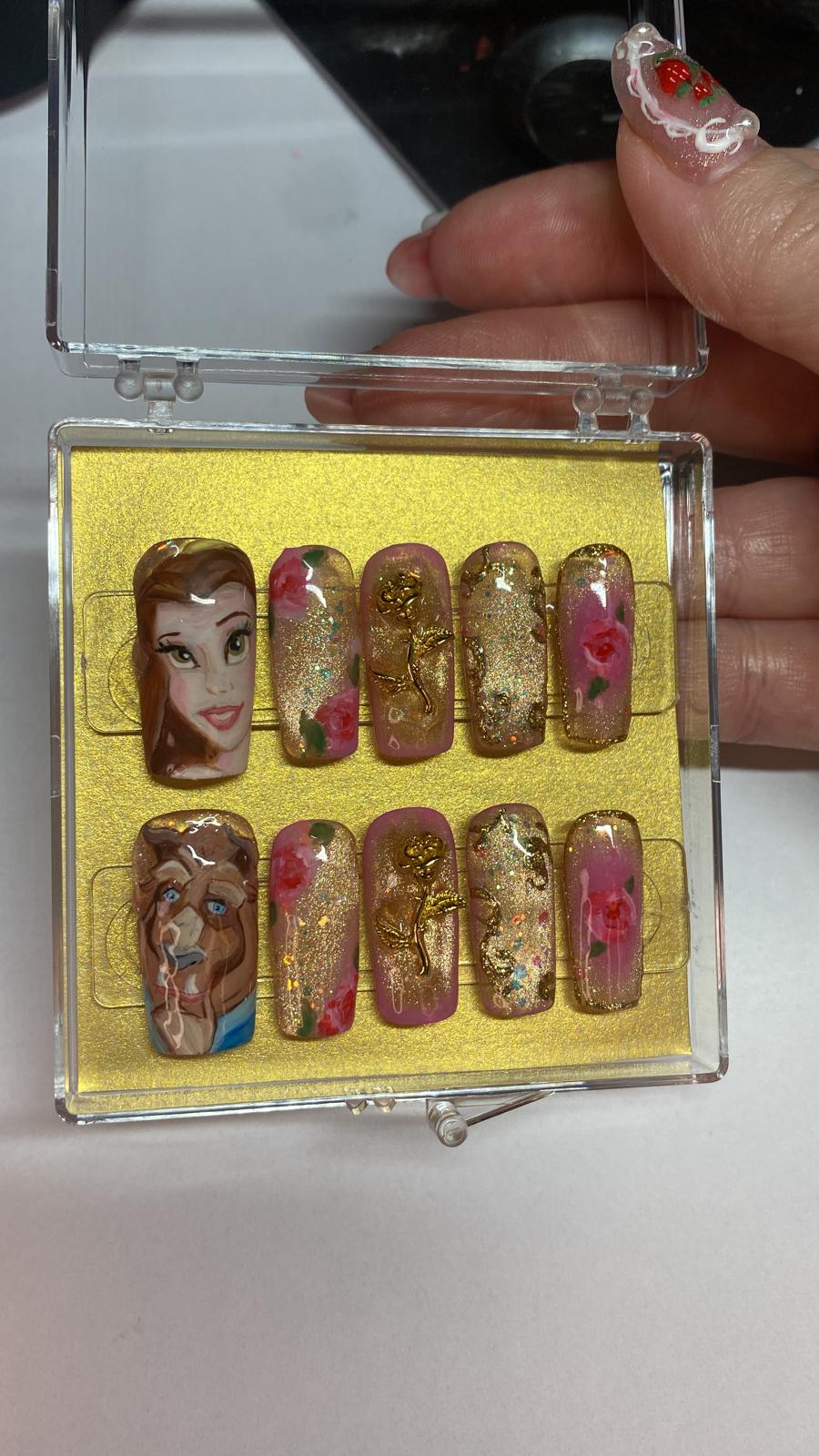 Beauty and the Beast press on nails